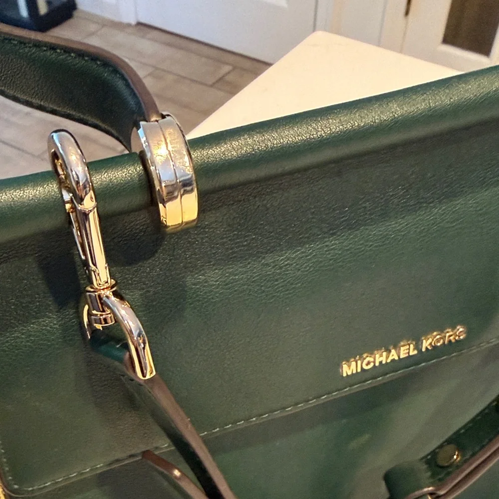 Michael Kors Jasmine Medium Green Satchel